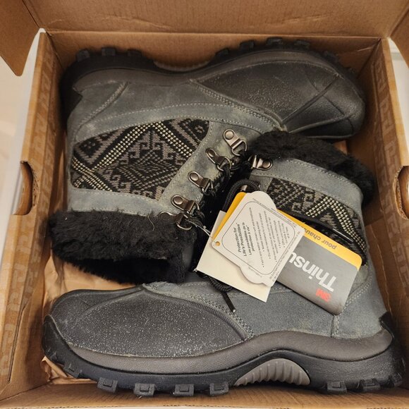 Propet "Blizzard" Mid Lace II Black/Aztec Knit Lace up boots. NIB. Size 7 - Picture 10 of 13